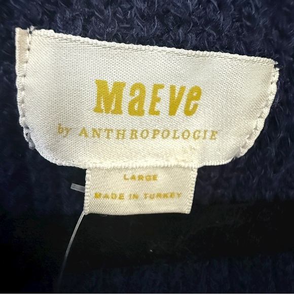 Maeve by Anthropologie Size Large Navy Blue Quarter-Zip Sweater Tee NWT - Picture 8 of 12
